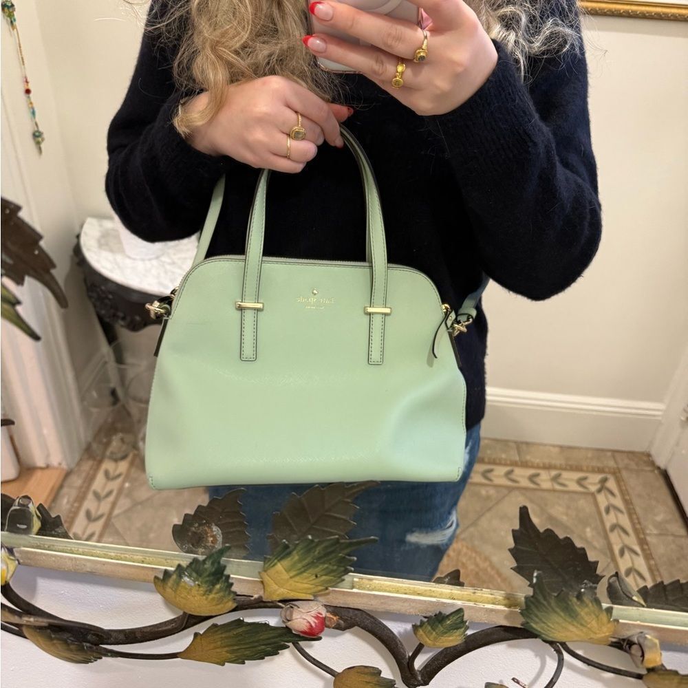 kate spade Sage Green Leather Satchel - Picture 7 of 7